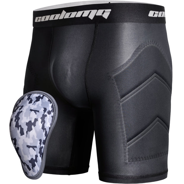 COOLOMG Youth Boys Baseball Sliding Shorts with Soft Athletic Cup Padded Compression Shorts for Football Lacrosse CF108