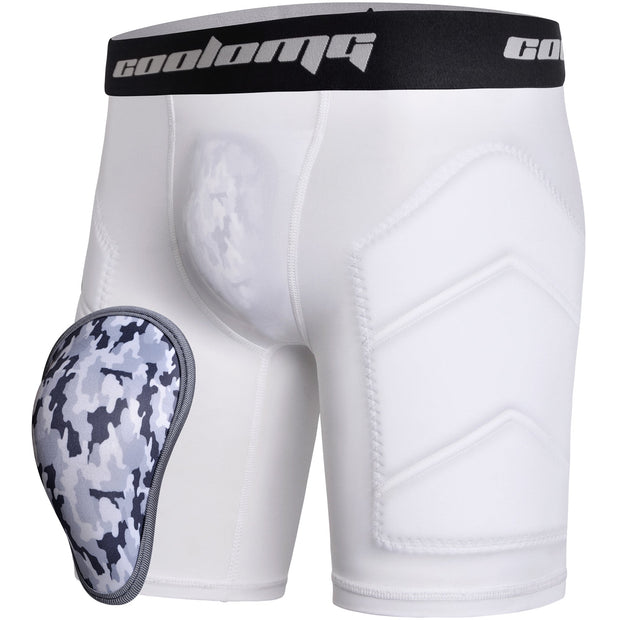 COOLOMG Youth Boys Baseball Sliding Shorts with Soft Athletic Cup Padded Compression Shorts for Football Lacrosse CF108