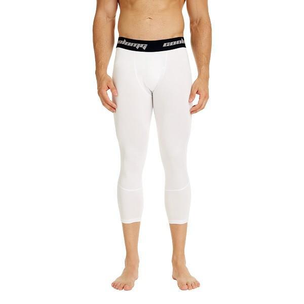 Compression Leggings Fitness Bottoms Men's Running Tights White