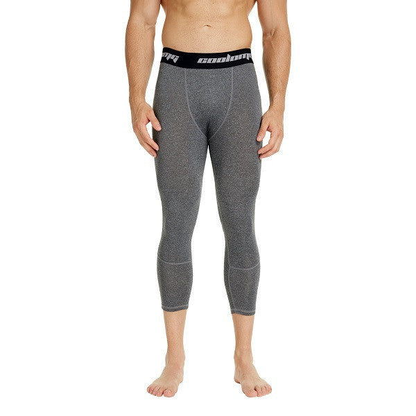  Mens 3/4 Compression Pants, Running Workout Tights, Cool Dry  Capri Athletic Leggings, Yoga Gym Base Layer, Athletic Pocket 2pack Capris  Navy/White, Large
