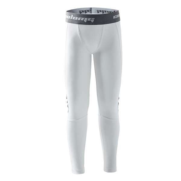 Athletic Compression Tights (White) - For Basketball, Football & Lacrosse