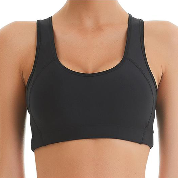 Comfortable supportive black removable straps sports bra